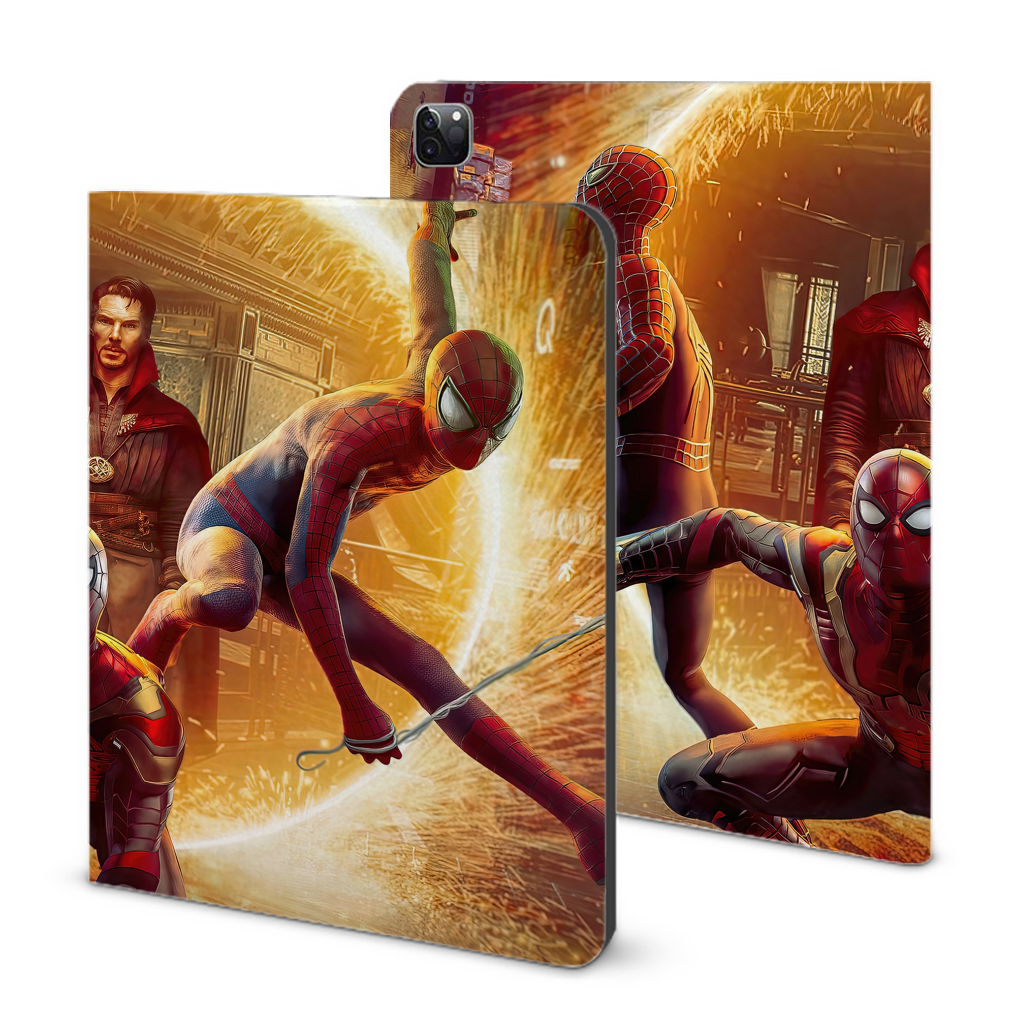 （画像用） Spider Man スパイダーマン IPad ケース ブック型 PUレザー TPU 耐衝撃 軽量 薄型 ペン収納なし 全面保護 IPad 各モデル対応